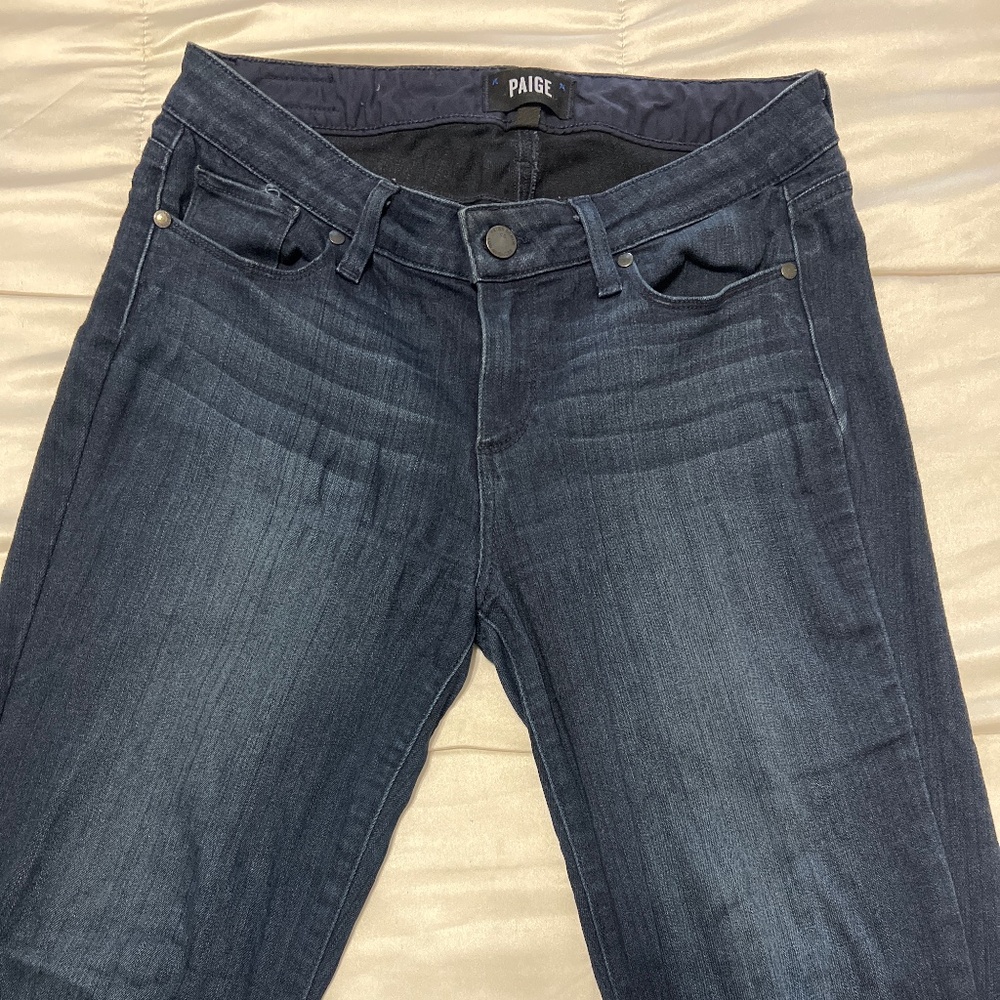 PAIGE Dark Washed Denim Jeans